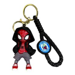 Spider Man Black Hoodies 3D Keychain – Anime Accessory for Bags, Keys, Backpacks (RK-83)
