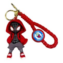 Spider Man Red Hoodies 3D Keychain – Anime Accessory for Bags, Keys, Backpacks (RK-84)