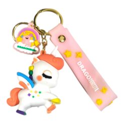 White Unicorn 3D Keychain – Accessory for Bags, Keys, Backpacks (RK-164)