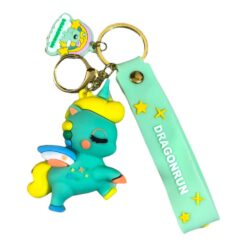 Green Unicorn 3D Keychain – Accessory for Bags, Keys, Backpacks (RK-166)