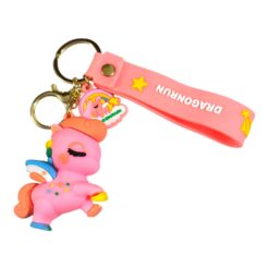 Pink Unicorn 3D Keychain – Accessory for Bags, Keys, Backpacks (RK-167)