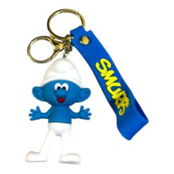 Smurfs white 3D Cartoon Character Keychain – Accessory for Bags, Keys, Backpacks (RK-196)