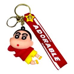 Red Shinchan 3D Cartoon Character Keychain – Accessory for Bags, Keys, Backpacks (RK-204)