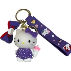 Cute Hello Kitty 3D Cartoon Character Keychain – Accessory for Bags, Keys, Backpacks (RK-216)