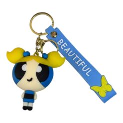 Powerpuff 3D Cartoon Character Keychain – Anime Accessory for Bags, Keys, Backpacks (RK-242)