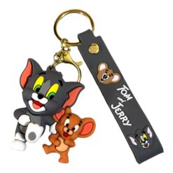 Tom & Jerry 3D Cartoon Character Keychain – Anime Accessory for Bags, Keys, Backpacks (RK-249)