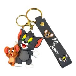 Tom & Jerry 3D Cartoon Character Keychain – Anime Accessory for Bags, Keys, Backpacks (RK-250)