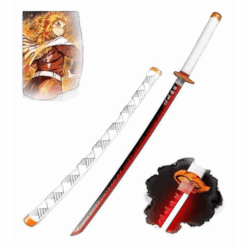 Demon Slayer Anime Rengoku Kyojuro 104 cm Wooden LED Katana Sword