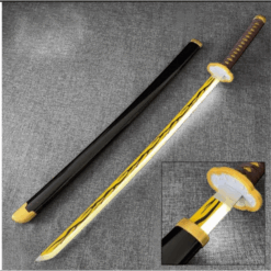 Demon Slayer Anime Zenitsu 104 cm Wooden LED Katana Sword