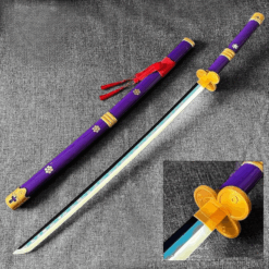 One Piece Anime Roronoa Zoro Enma Purple 104 cm Wooden LED Katana Sword
